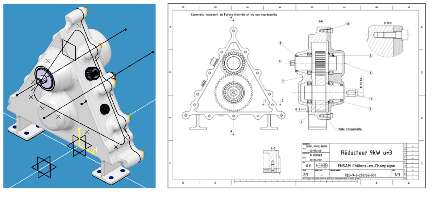 Industrial gearbox CAD project image